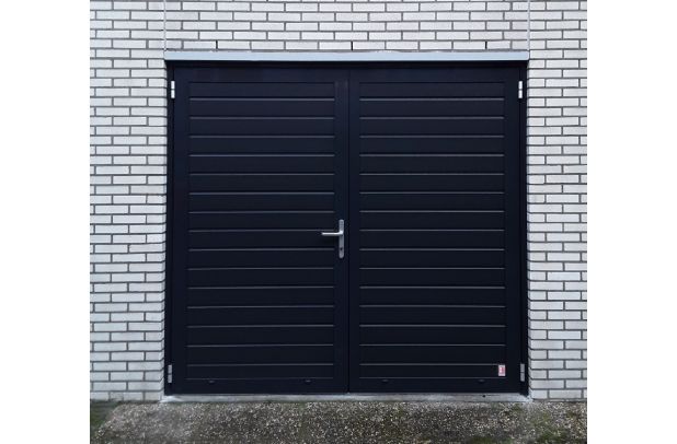 Openslaande garagedeur Luxe-Line Twin Stucco Plancha zwart